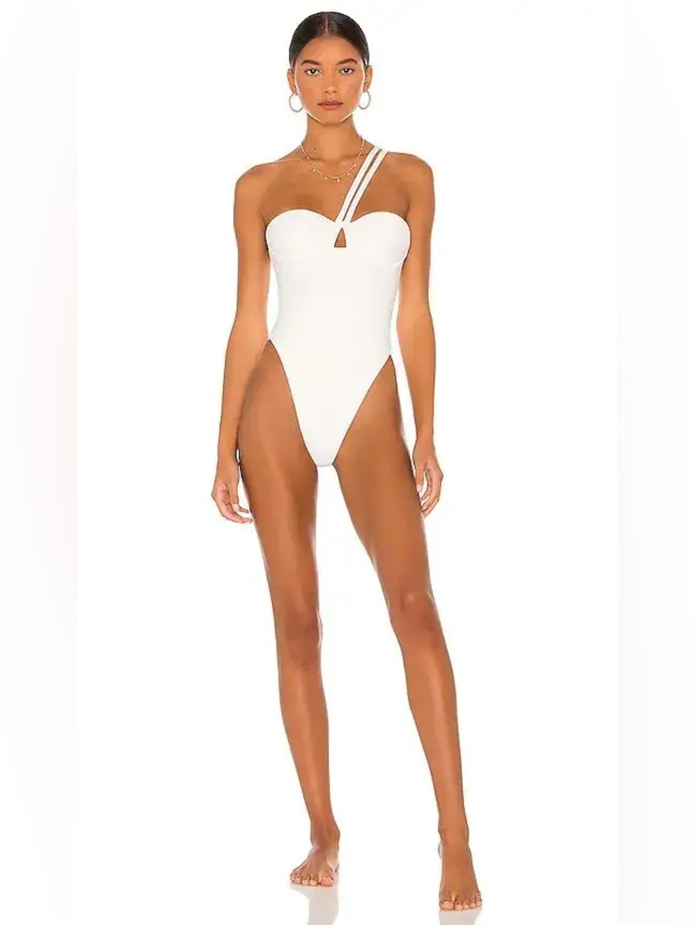 Camila Coelho Revolve Artika Cream Padded Underwire One Piece Swimsuit Size M